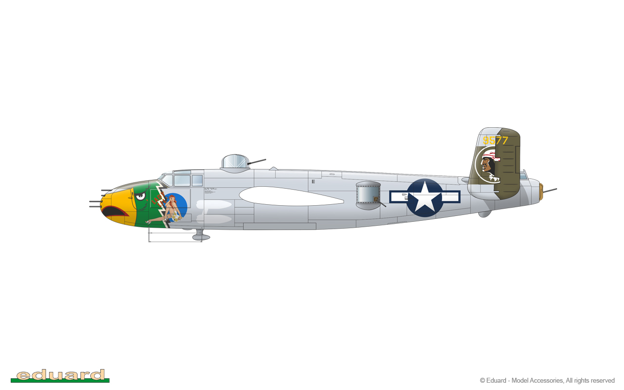 GUNN´s BUNNY 1/72 - B-25J-22, 44-29577, 1/Lt. Albert J. Beiga, 498th BS, 345th BG, 5th AF, Luzon, Filipíny, květen 1945 