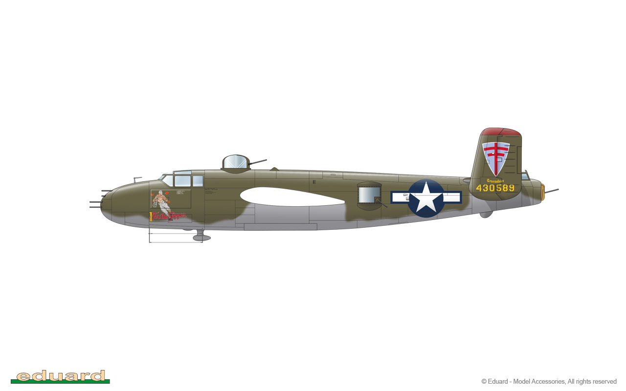 GUNN´s BUNNY 1/72 - B-25J-27, 44-30289, Lt. Ramonis I. Markwart, 822nd BS, 38th BG, 5th AF, Kadena, Okinawa, srpen 1945 