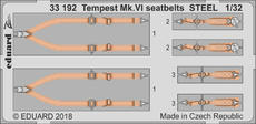 Tempest Mk.VI seatbelts STEEL 1/32 