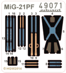 MiG-21PF seatbelts FABRIC 1/48 