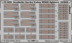 10 pairs! Eduard 1/72 ED73034 'Steel' Luftwaffe Fighter Seatbelts WW2 