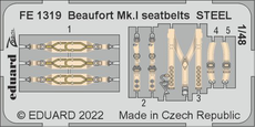 Beaufort Mk.I upínací pásy OCEL 1/48 