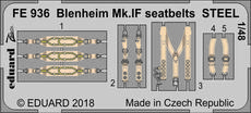 Blenheim Mk.IF seatbelts STEEL 1/48 