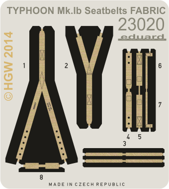 Typhoon Mk.Ib seatbelts FABRIC 1/24  - 1