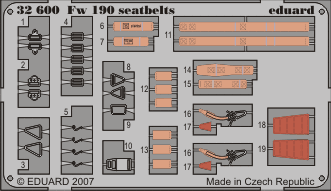 Fw 190 seatbelts S.A. 1/32 