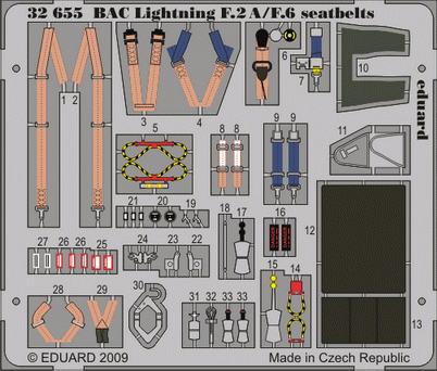 BAC Lightning F.2A/F.6 seatbelts 1/32 