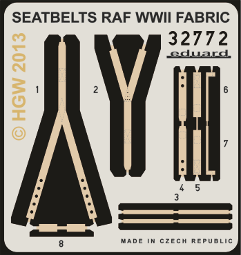 Seatbelts RAF WWII FABRIC 1/32  - 1