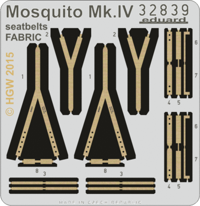 Mosquito Mk.IV seatbelts FABRIC 1/32  - 1