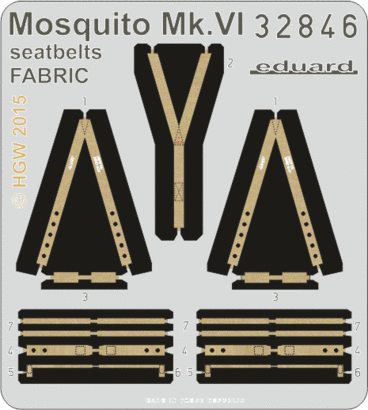 Mosquito Mk.VI seatbelts FABRIC 1/32  - 1