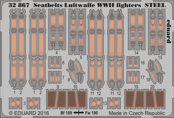 Seatbelts Luftwaffe WWII fighters STEEL 1/32 