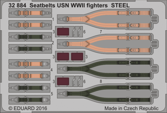 Seatbelts USN WWII fighters STEEL 1/32 