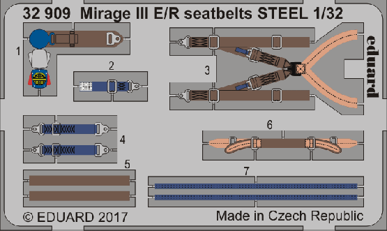 Mirage III E/R seatbelts STEEL 1/32 