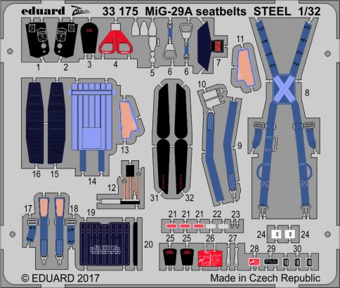 MiG-29A seatbelts STEEL 1/32 