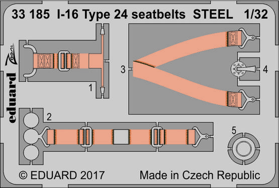 I-16 Type 24 seatbets STEEL 1/32 