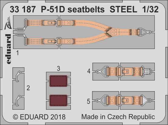 P-51D seatbelts STEEL 1/32 