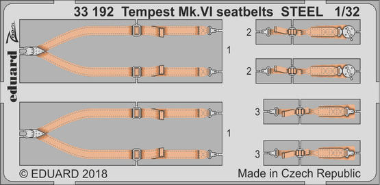 Tempest Mk.VI seatbelts STEEL 1/32 