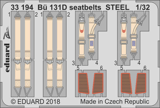 Bü 131D seatbelts STEEL 1/32 