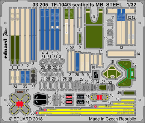TF-104G seatbelts MB STEEL 1/32  - 1