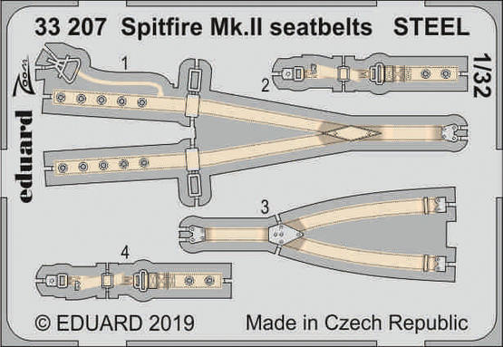 Spitfire Mk.II seatbelts STEEL 1/32 