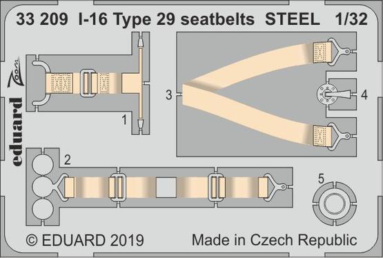 I-16 Type 29 seatbelts STEEL 1/32 