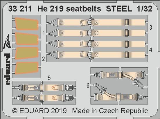He 219 seatbelts STEEL 1/32 