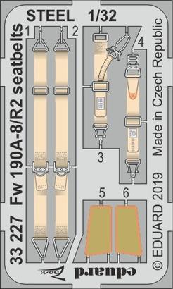 Fw 190A-8/R2 seatbelts STEEL 1/32 