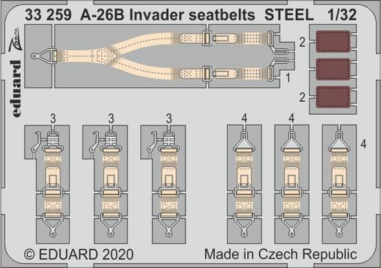 A-26B Invader seatbelts STEEL 1/32 