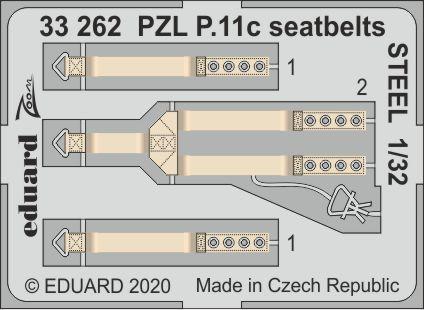 PZL P.11c seatbelts STEEL 1/32 