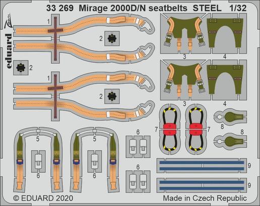 Mirage 2000D/N seatbelts STEEL 1/32 