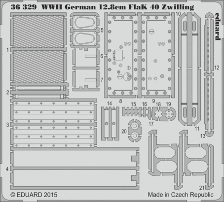 WWII German 12.8cm FlaK 40 Zwilling 1/35 