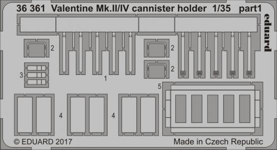 Valentine Mk.II/IV держатели канистр 1/35  - 1