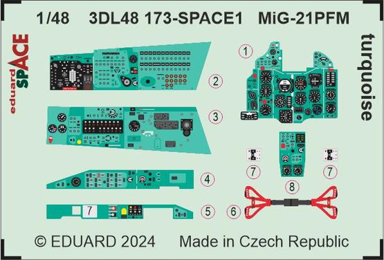 MiG-21PFM turquoise SPACE 1/48  - 1