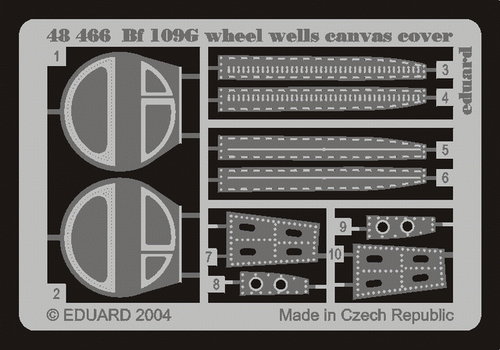 EDUARD 1/48 PHOTO-ETCHED WHEEL WELLS CANVAS COVER for TAMIYA Bf-109E