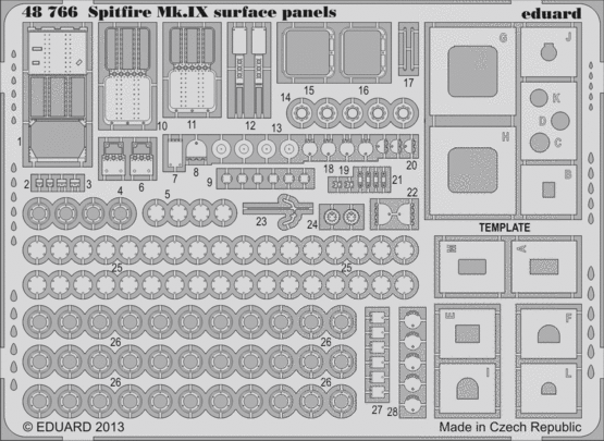 Spitfire Mk.IX surface panels 1/48  - 1