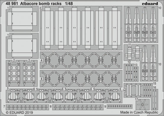 Albacore bomb racks 1/48 