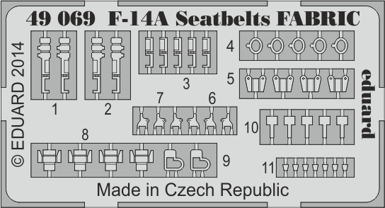 F-14A seatbelts FABRIC 1/48 