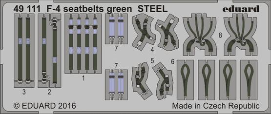 F-4 seatbelts green STEEL 1/48 
