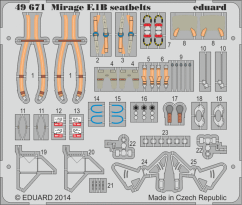 Mirage F.1B seatbelts 1/48 