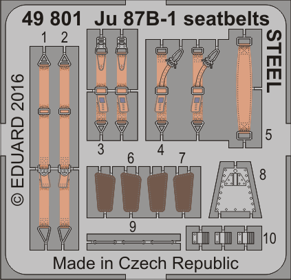 Ju 87B-1 seatbelts STEEL 1/48 
