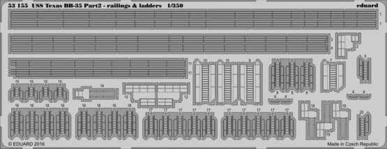 USS Texas BB-35 pt 2 - railings &amp; ladders 1/350 
