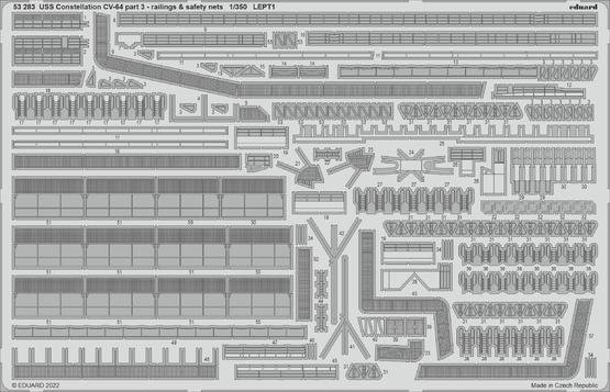 USS Constellation CV-64 part 3 - railings &amp; safety nets 1/350  - 1