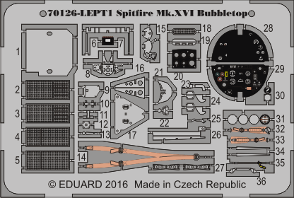 Spitfire Mk.XVI Bubbletop PE-set 1/72 