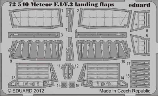 Meteor F.1/F.3 landing flaps 1/72 