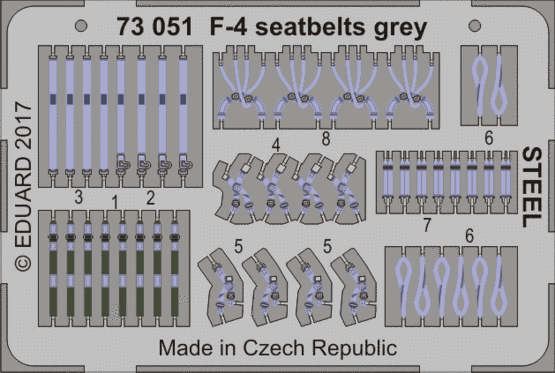 F-4 seatbelts grey STEEL 1/72 
