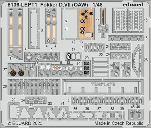 Fokker D.VII (OAW) PE-set 1/48 