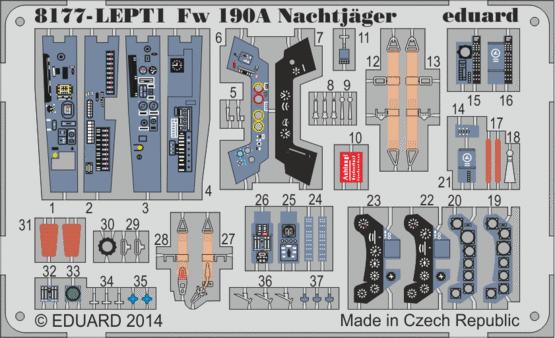 Fw 190A Nachtjäger PE-set 1/48  - 1