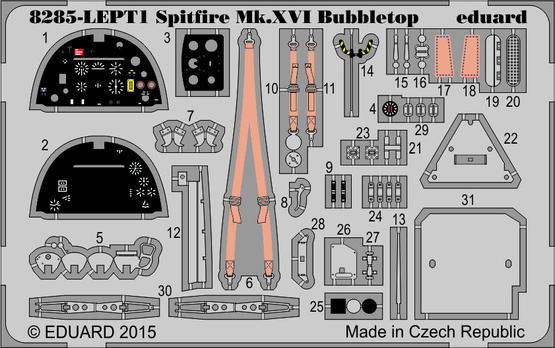 Spitfire Mk.XVI Bubbletop PE-set 1/48 