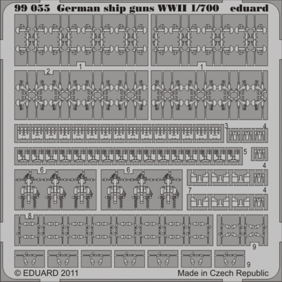 German ship guns WWII 1/700 