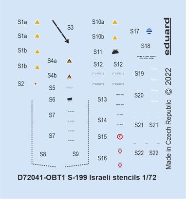 S-199 Israeli stencils 1/72 
