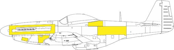 P-51D povrchové panely 1/48 